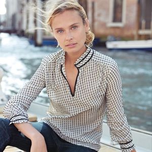 NWT J Crew Tipped Swiss-dot blouse size 0